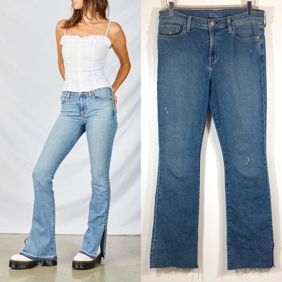 ÉTICA KELLY MID RISE BOOTCUT JEAN blue distressed size 29 - Picture 1 of 11